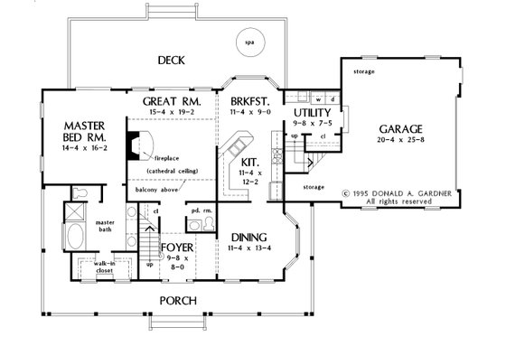 Floor Plan - Main Floor for Country House Plan #929-15 - 3 bed, 2.5 bath