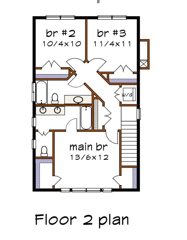 Craftsman Floor Plan - Upper Floor Plan #79-315
