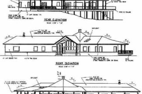 Exterior - Rear Elevation for Traditional House Plan #60-469 - 3 bed, 2 bath