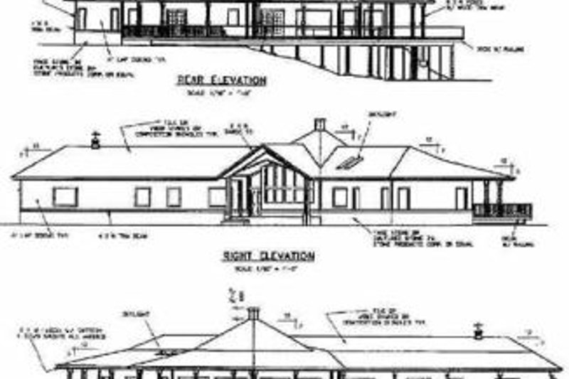 Home Plan - Exterior - Rear Elevation for Traditional House Plan #60-469 - 3 bed, 2 bath
