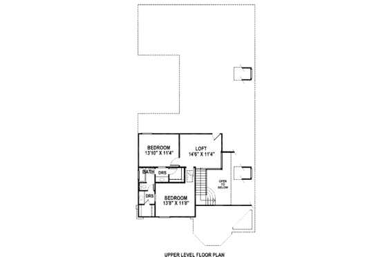 Floor Plan - Upper Floor for European House Plan #141-188 - 3 bed, 2.5 bath