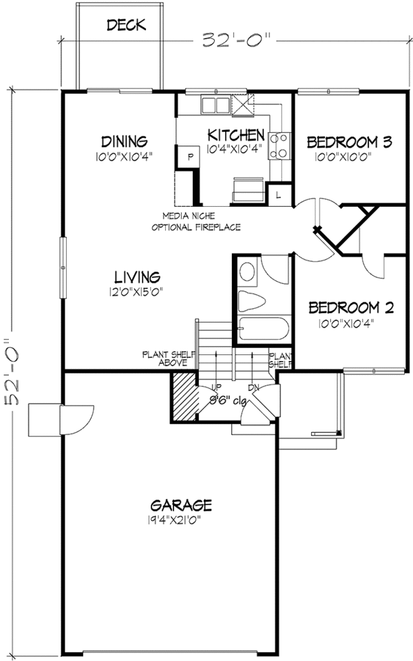 Architectural House Design - Traditional Floor Plan - Main Floor Plan #320-1451