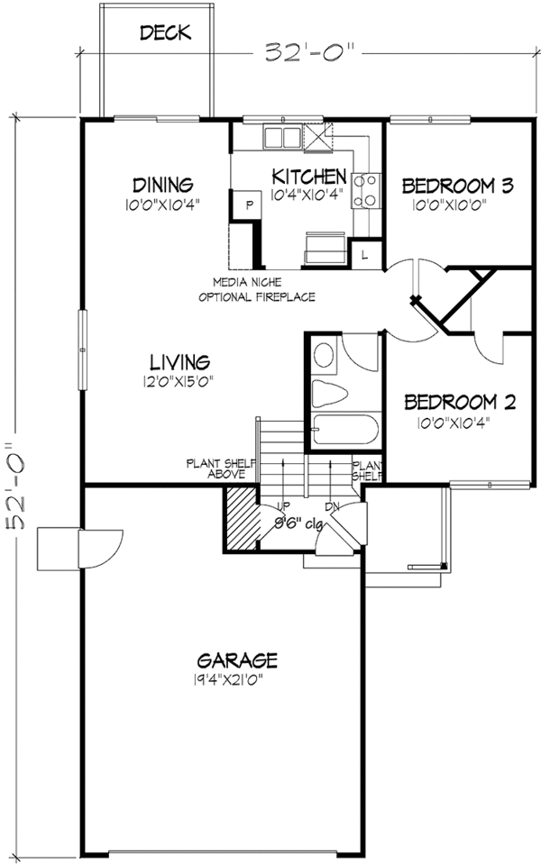 House Blueprint - Traditional Floor Plan - Main Floor Plan #320-1451