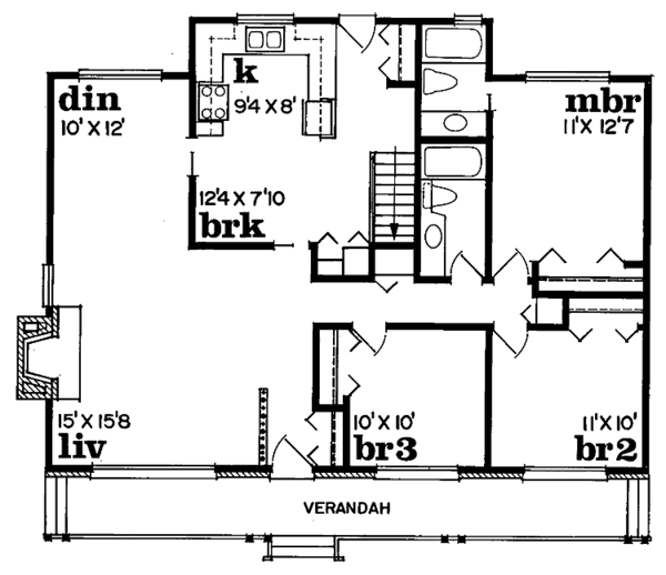 House Blueprint - Ranch Floor Plan - Main Floor Plan #47-675