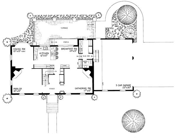 Architectural House Design - Classical Floor Plan - Main Floor Plan #72-696