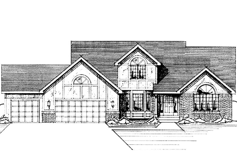 Dream House Plan - Exterior - Front Elevation 3 for Tudor House Plan #51-739 - 3 bed, 2.5 bath