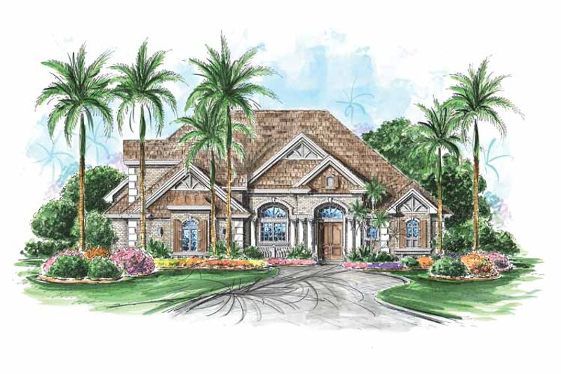 House Blueprint - Exterior - Front Elevation 3 for Colonial House Plan #1017-106 - 4 bed, 4.5 bath