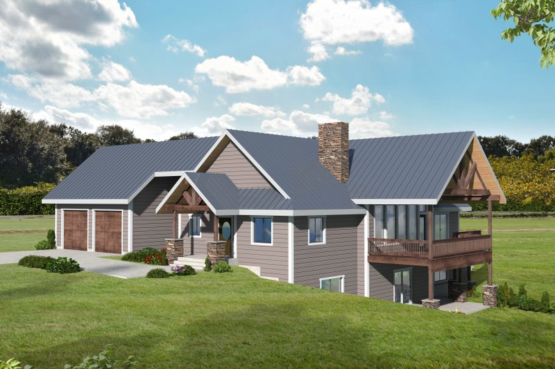 House Blueprint - Craftsman Exterior - Front Elevation Plan #117-1068