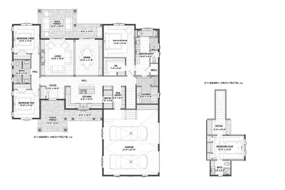 Floor Plan - Main Floor for Farmhouse House Plan #928-355 - 4 bed, 3 bath