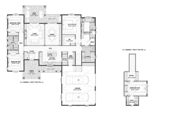 House Plan Design - Farmhouse Floor Plan - Main Floor Plan #928-355