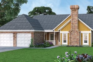 Dream House Plan - Exterior - Front Elevation for Ranch House Plan #45-386 - 3 bed, 2 bath