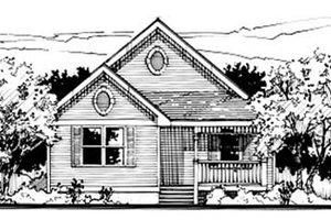 Cottage Exterior - Front Elevation Plan #50-233