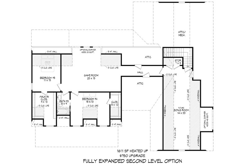 Home Plan - Floor Plan - Upper Floor for Farmhouse House Plan #932-1246 - 3 bed, 3 bath