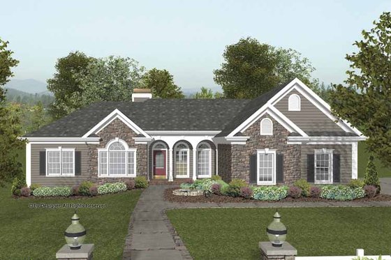 Exterior - Front Elevation 3 for Craftsman House Plan #56-689 - 4 bed, 2.5 bath