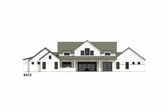 Exterior - Rear Elevation 1 for Farmhouse House Plan #1096-31 - 4 bed, 4.5 bath