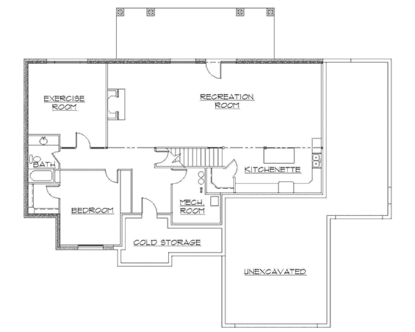 Home Plan - Traditional Floor Plan - Lower Floor Plan #945-93