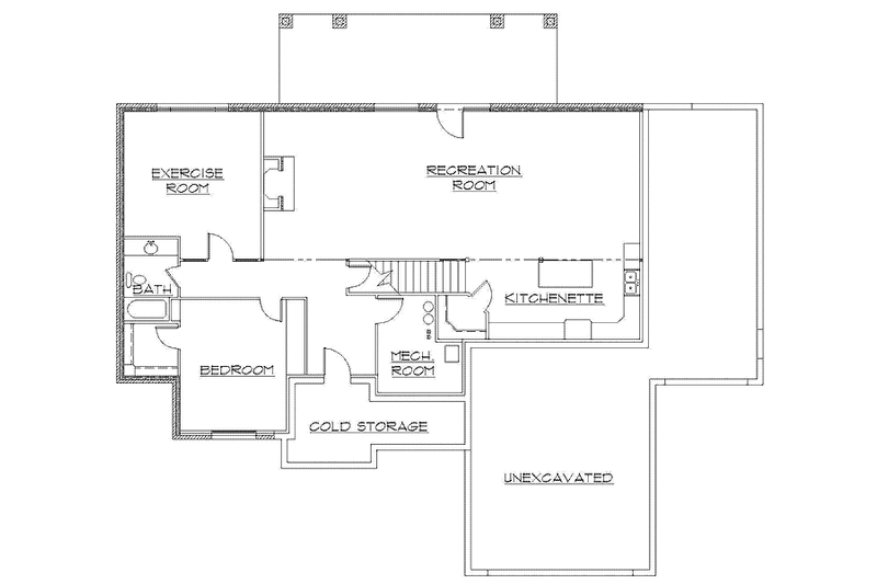 Home Plan - Floor Plan - Lower Floor for Traditional House Plan #945-93 - 2 bed, 2 bath