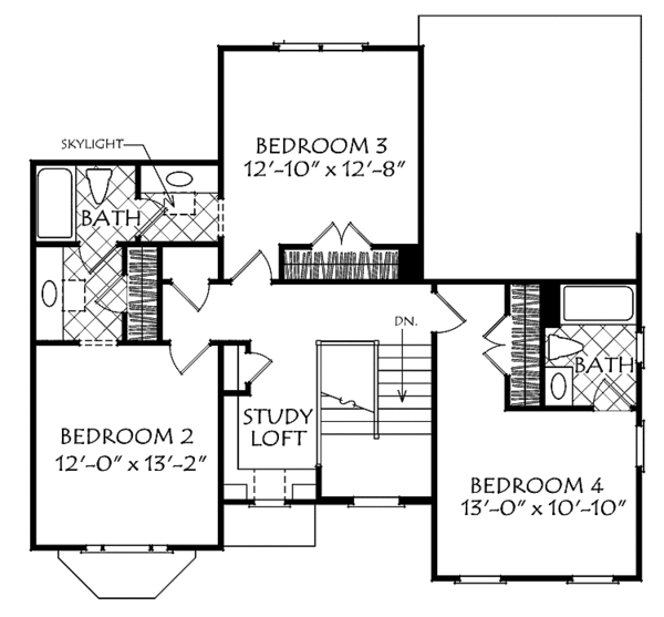 House Plan Design - Traditional Floor Plan - Upper Floor Plan #927-500