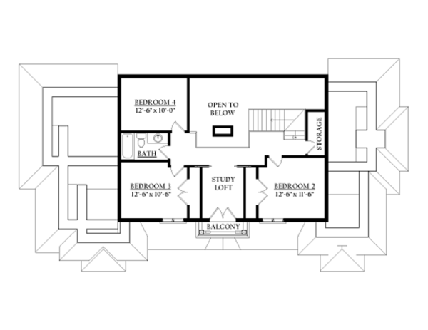 Architectural House Design - Prairie Floor Plan - Upper Floor Plan #937-31