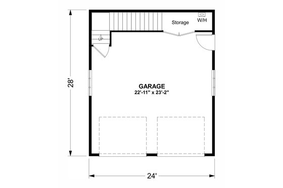 Floor Plan - Main Floor for Barndominium House Plan #56-703 - 1 bed, 1 bath