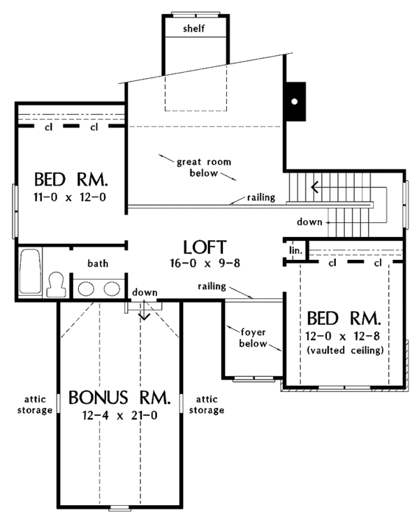 House Design - Country Floor Plan - Upper Floor Plan #929-661