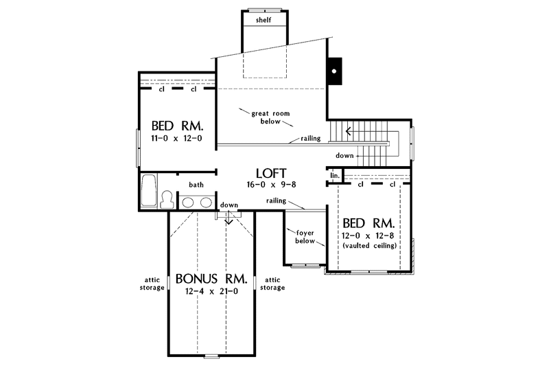 Architectural House Design - Floor Plan - Upper Floor for Country House Plan #929-661 - 3 bed, 2.5 bath