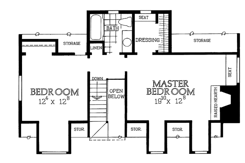 Architectural House Design - Floor Plan - Upper Floor for Country House Plan #72-950 - 2 bed, 1.5 bath