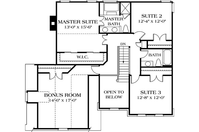 Architectural House Design - Floor Plan - Upper Floor for Traditional House Plan #453-499 - 3 bed, 2.5 bath