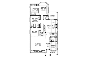 Floor Plan - Main Floor for Ranch House Plan #929-866 - 3 bed, 2.5 bath