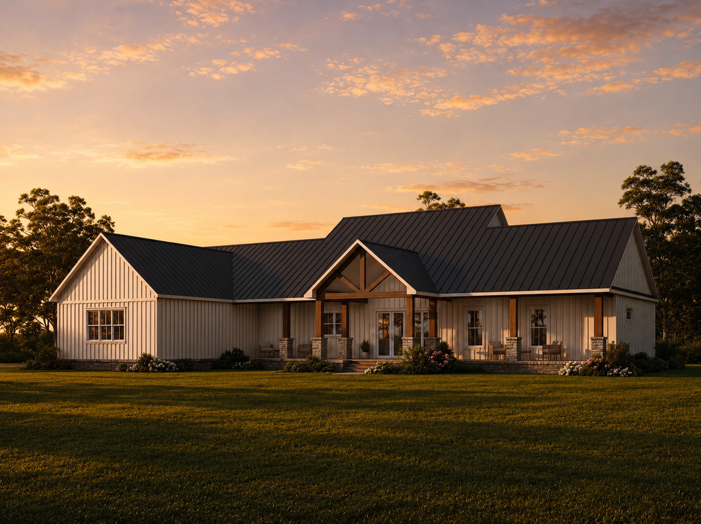 Exterior - Rear Elevation for Farmhouse House Plan #1117-48 - 3 bed, 3 bath
