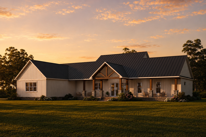Architectural House Design - Exterior - Rear Elevation for Farmhouse House Plan #1117-48 - 3 bed, 3 bath