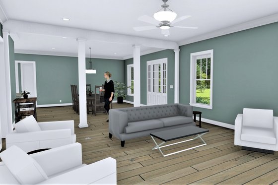 Interior - Family Room for Farmhouse House Plan #44-250 - 3 bed, 2 bath