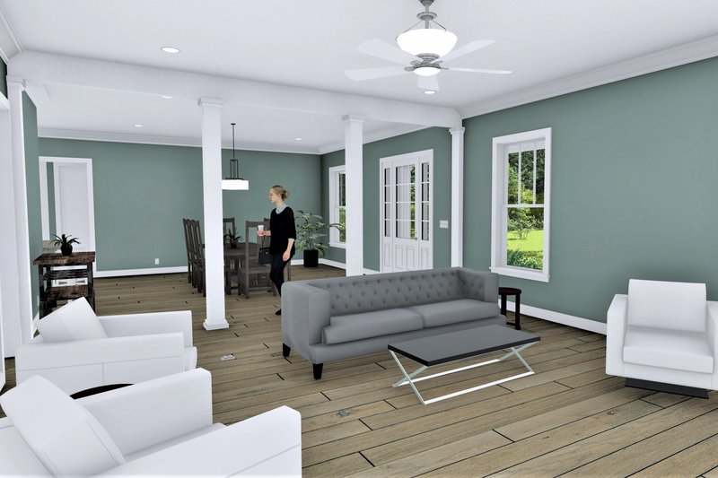 Home Plan - Interior - Family Room for Farmhouse House Plan #44-250 - 3 bed, 2 bath