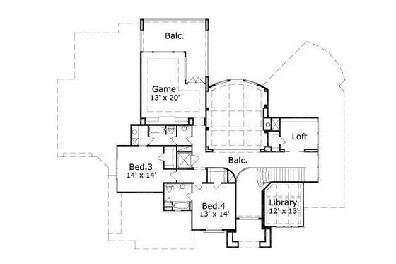 Floor Plan - Upper Floor for Traditional House Plan #411-635 - 4 bed, 4.5 bath
