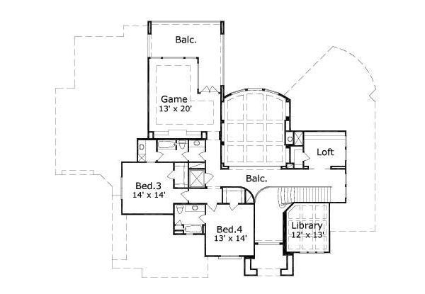 Traditional Floor Plan - Upper Floor Plan #411-635