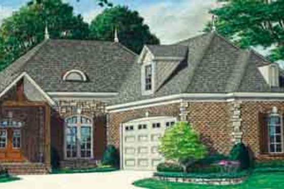 Exterior - Front Elevation for European House Plan #34-198 - 4 bed, 3 bath