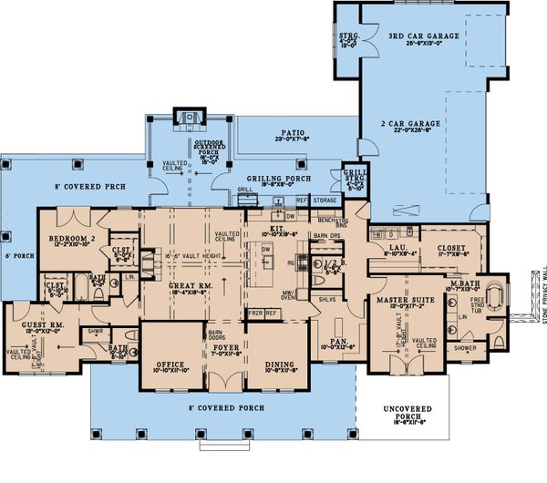 Farmhouse Floor Plan - Main Floor Plan #923-412