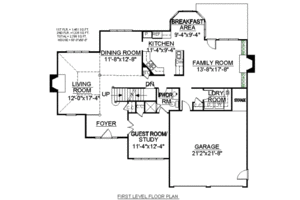 Floor Plan - Main Floor for European House Plan #119-291 - 5 bed, 3 bath