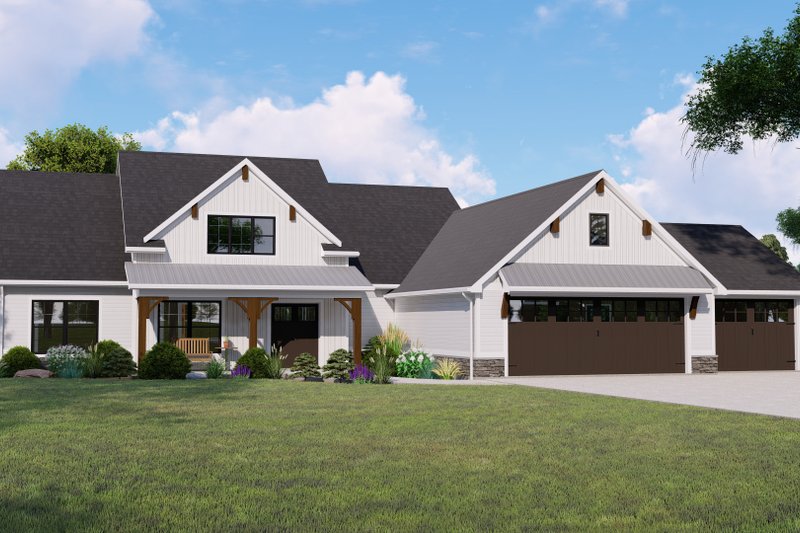 Architectural House Design - Farmhouse Exterior - Front Elevation Plan #1064-124