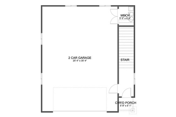 Floor Plan - Main Floor for Craftsman House Plan #1060-390 - 2 bed, 1 bath