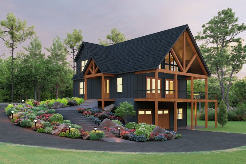 House Blueprint - Exterior - Front Elevation 2 for Cabin House Plan #932-1433 - 3 bed, 2.5 bath