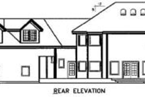 Exterior - Rear Elevation for Country House Plan #60-592 - 4 bed, 3.5 bath