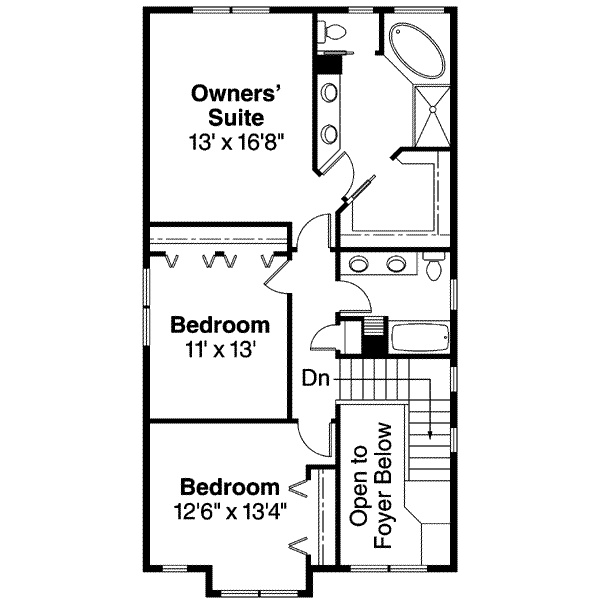 Craftsman Floor Plan - Upper Floor Plan #124-609