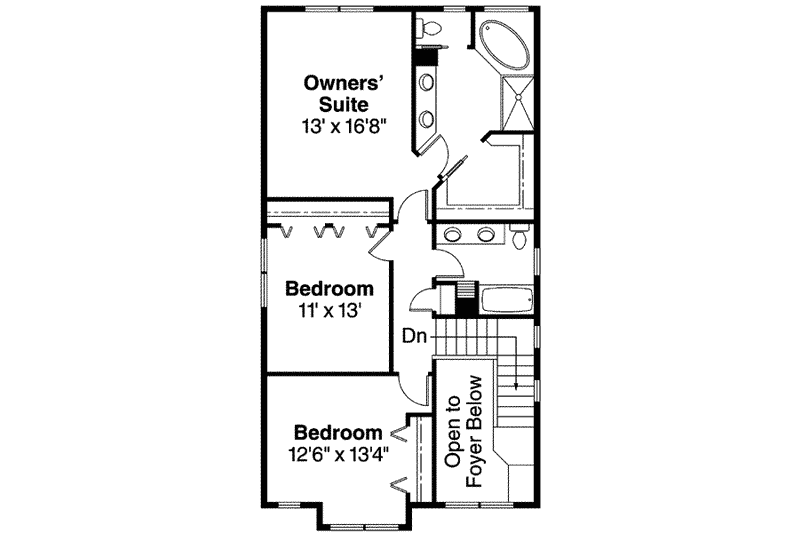 Home Plan - Floor Plan - Upper Floor for Craftsman House Plan #124-609 - 3 bed, 2.5 bath