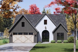 House Blueprint - Cottage Exterior - Front Elevation Plan #1096-138