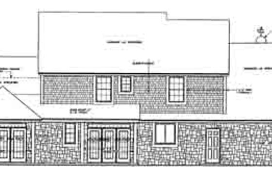 Exterior - Rear Elevation for Traditional House Plan #310-233 - 3 bed, 2.5 bath
