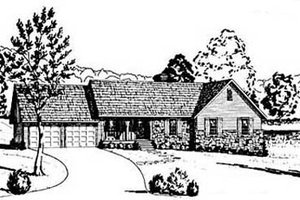 Ranch Exterior - Front Elevation Plan #36-144