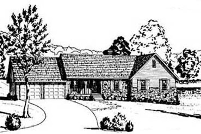 Architectural House Design - Ranch Exterior - Front Elevation Plan #36-144