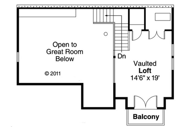Home Plan - Floor Plan - Upper Floor for Craftsman House Plan #124-554 - 1 bed, 1 bath