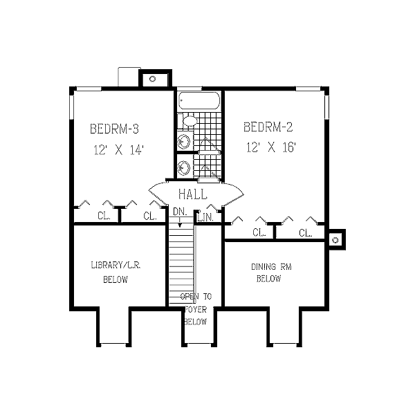 Dream House Plan - Southern Floor Plan - Upper Floor Plan #3-160